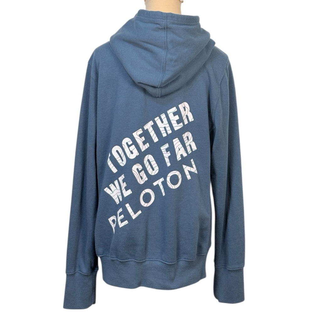 Peloton Women’s XL “Together We Go Far” Blue Full Zip Hoodie
